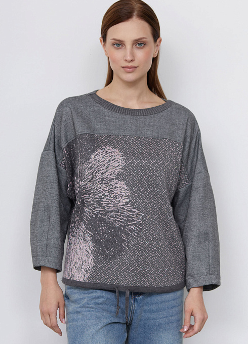Джемпер oversize комбинированный женский,  многоцветный цвет