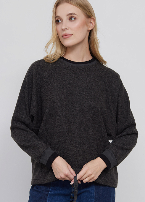 Джемпер из мягкого трикотажа женский,  серый цвет