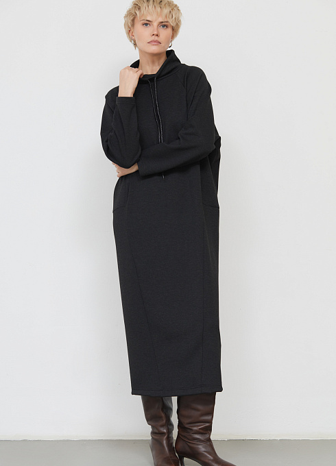 Платье-кокон из неопрена  женское,  серый цвет