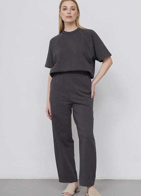 Брюки из футера женские, цвет серый