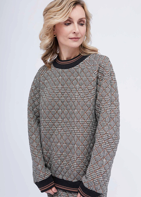 Свитшот стеганый с принтом женский, многоцветный цвет