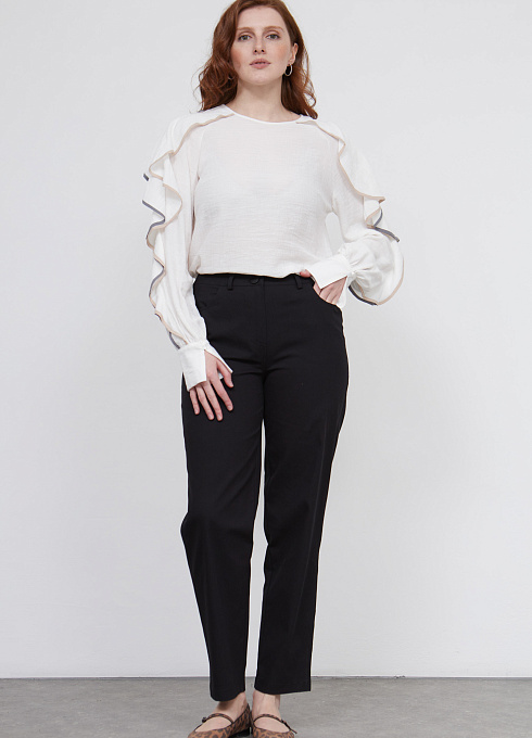 Брюки из твила женские, цвет чёрный