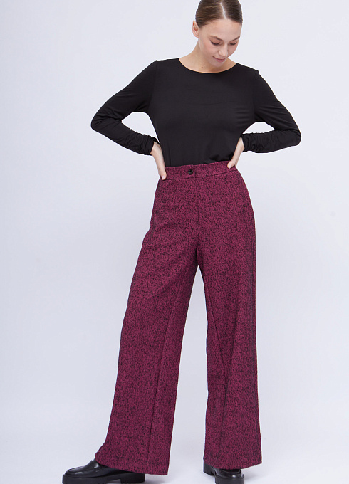 Брюки палаццо буклированные женские, цвет розовый