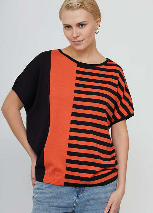 Джемпер оверсайз жаккардовый женский, многоцветный цвет