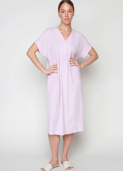 Платье oversize из жатой ткани для женщины,  розовый цвет