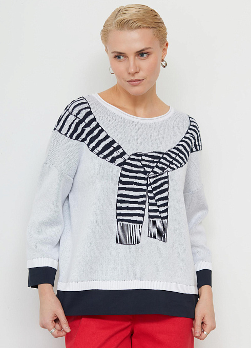 Джемпер оверсайз жаккардовый женский, многоцветный цвет