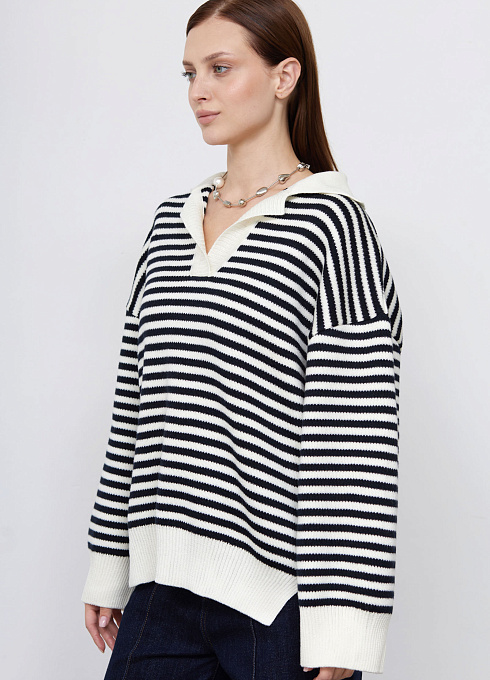 Джемпер жен. 310541.01303.9407S Сине-молочный  (6)