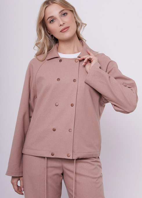 Жакет из фланелевой ткани женский,  розовый цвет