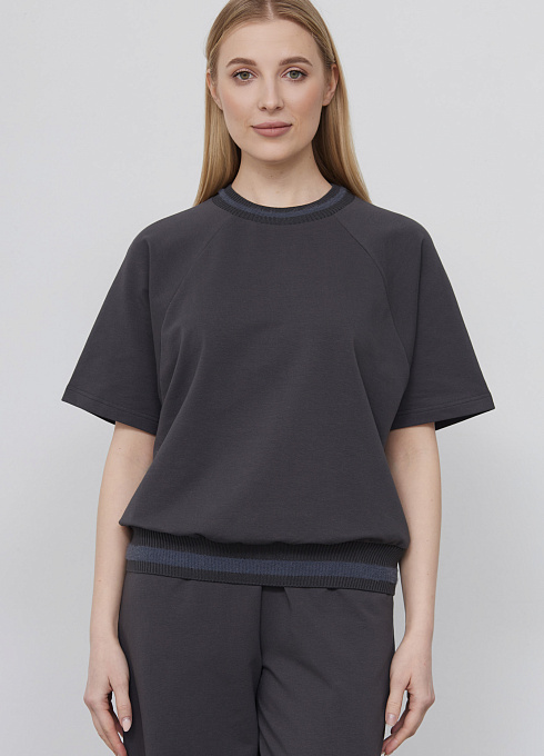 Футболка из футера женский,  серый цвет