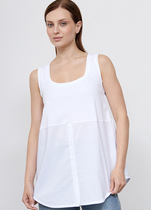 Топ комбинированный женский,  белый цвет