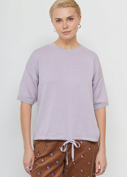 Джемпер с люрексом женский,  сиреневый цвет