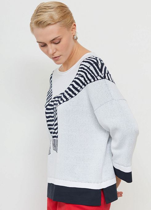 Джемпер жен. 310558.33303.9601S Сине-белый (4)