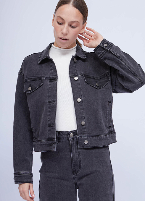 Куртка джинсовая женский,  серый цвет