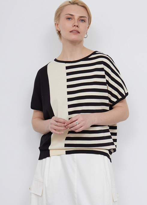 Джемпер оверсайз жаккардовый женский,  многоцветный цвет