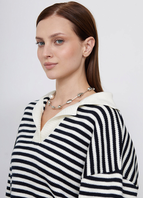 Джемпер жен. 310541.01303.9407S Сине-молочный  (5)