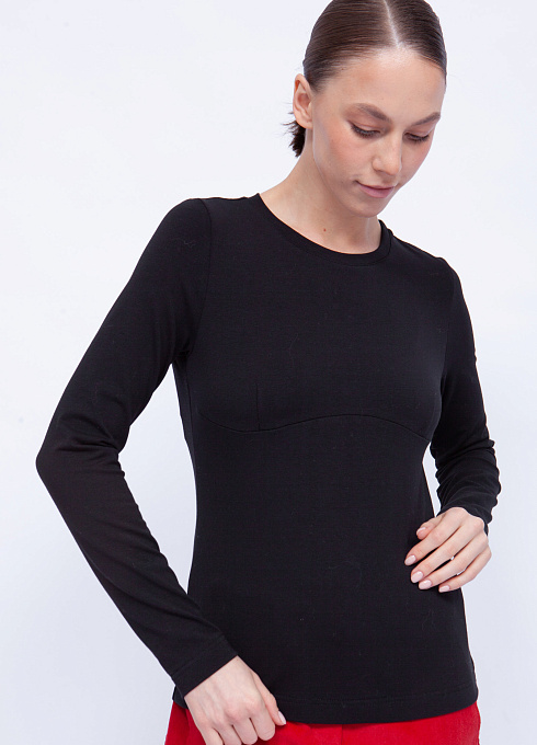 Лонгслив в корсетном стиле женский,  чёрный цвет