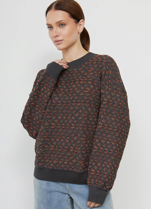 Свитшот из мягкого трикотажа женский,  серый цвет