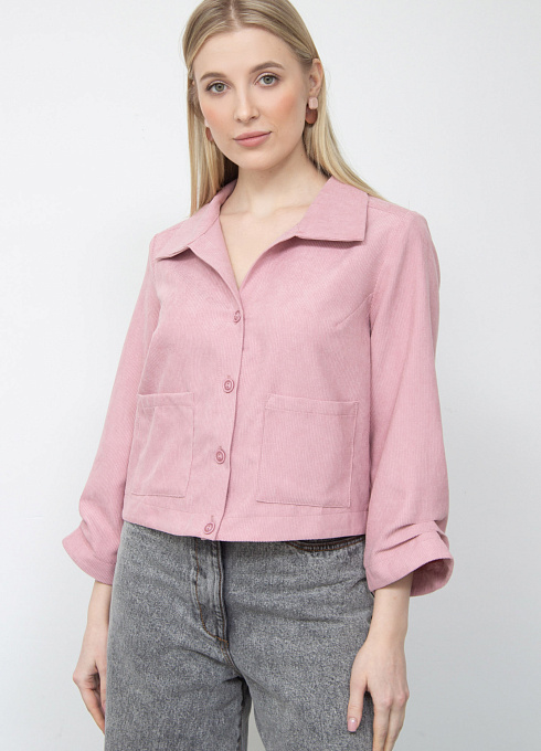 Жакет вельветовый женский, розовый цвет