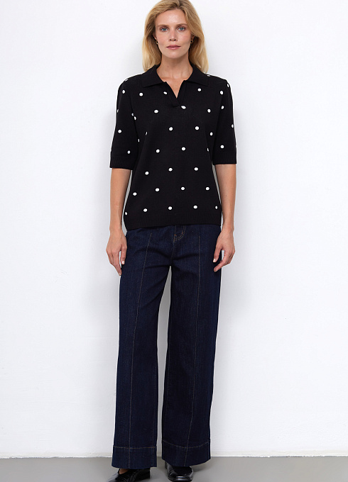 Джемпер жен. 310447.33303.8202D Чёрно-белый  (2)