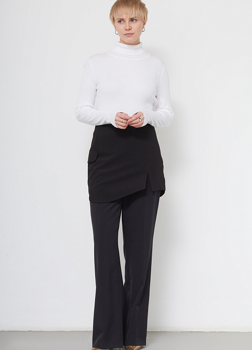 Юбка-баска костюмная  женская,  чёрный цвет