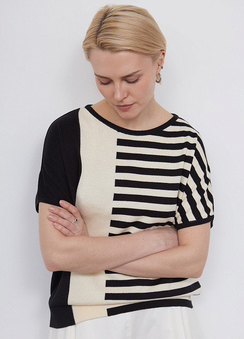 Джемпер жен. 310556.33303.0782S Чёрно-белый (1)