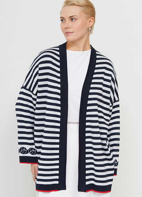 Кардиган с жаккардовым принтом женский, многоцветный цвет