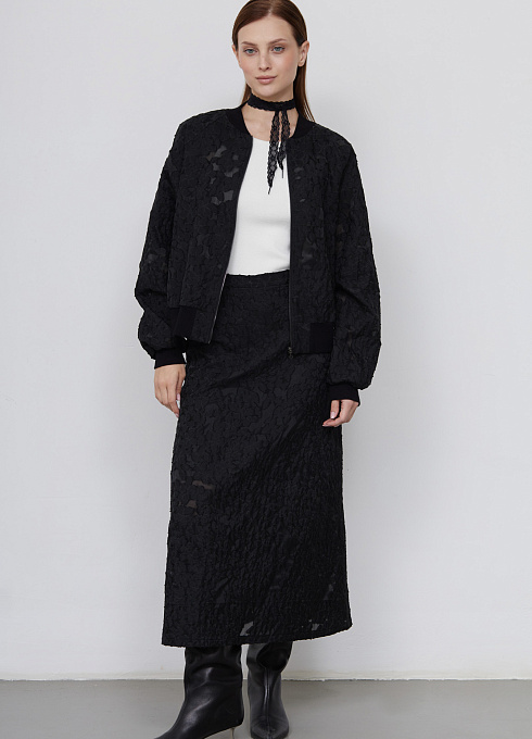 Юбка из органзы женская,  чёрный цвет