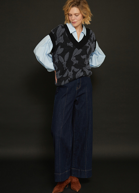 Джинсы со стрелками женские,  синий цвет