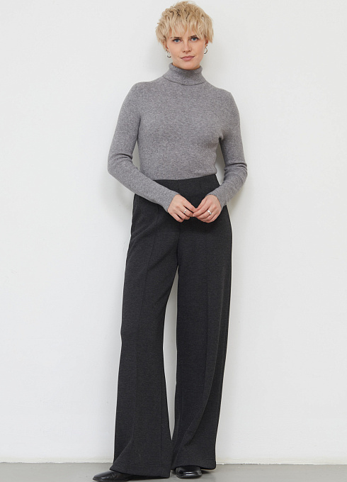 Брюки из мягкого трикотажа женские, цвет серый