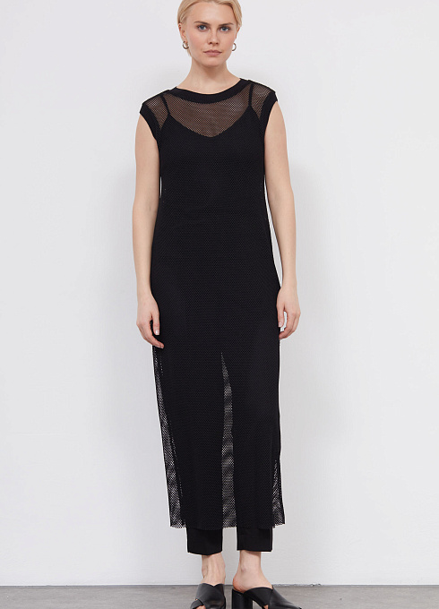 Платье из сетки женское,  чёрный цвет