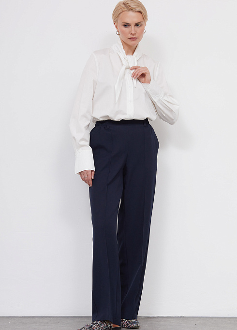 Брюки прямые со стрелками женские, цвет синий 