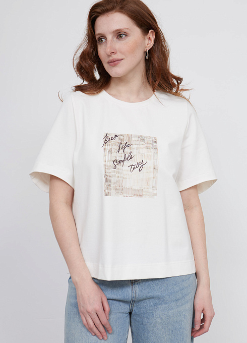 Футболка из премиум хлопка женский,  белый цвет