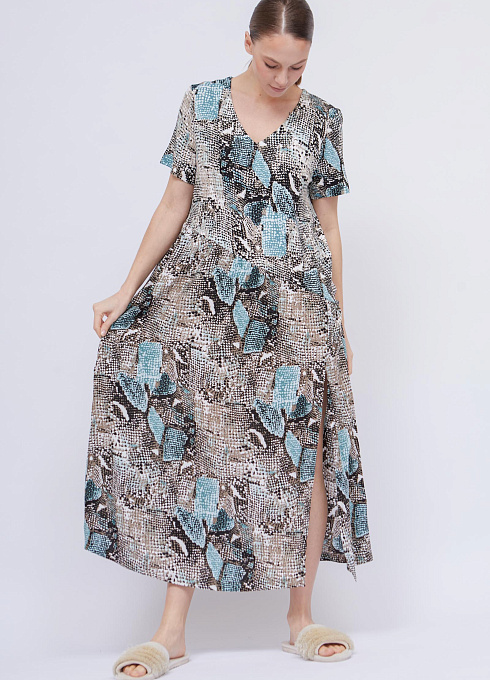 Платье с анималистичным принтом для женщины,  многоцветный цвет