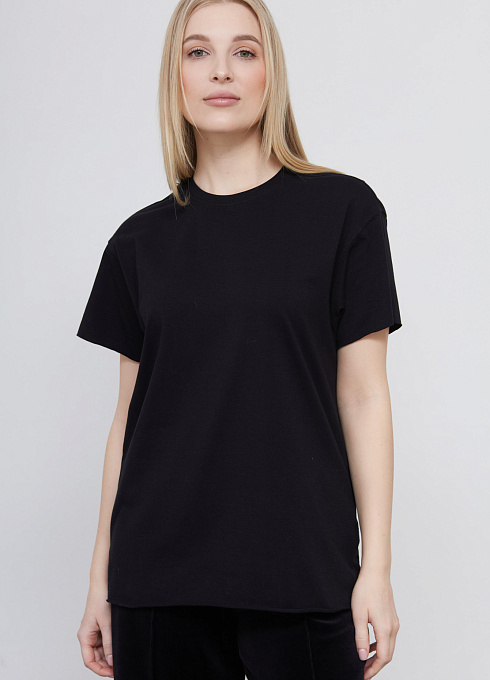 Футболка oversize из хлопка женский,  чёрный цвет