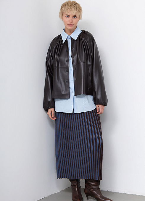 Юбка плиссе вязаная женская, многоцветный цвет